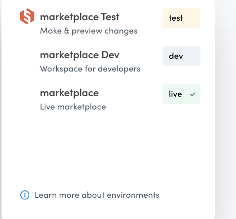 Environment selection